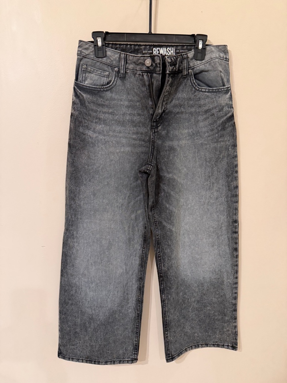 Rewash Men’s Grey Washed Relaxed Jeans